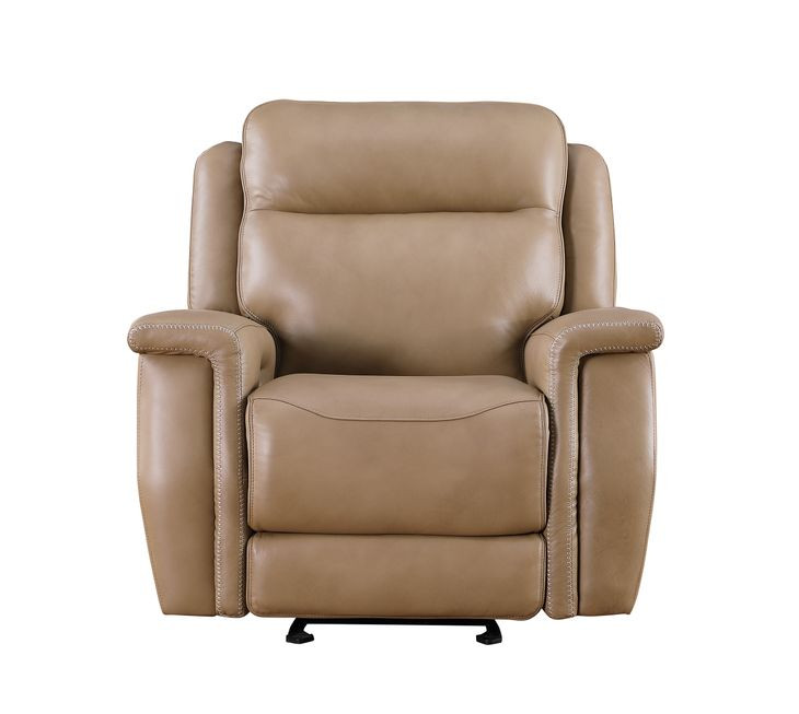 Fischer Saddle Leather Glider Power Recliner with Power Headrest and USB Charging