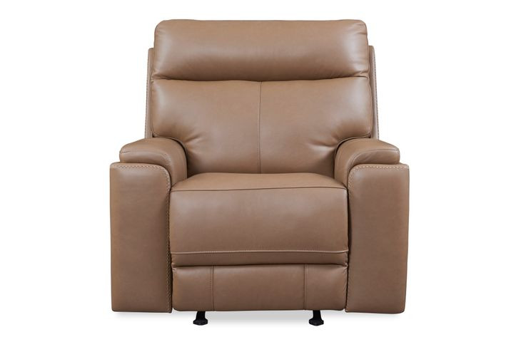 Bryant Tuscan Tan Leather Glider Power Recliner with Power Headrest and USB Charging