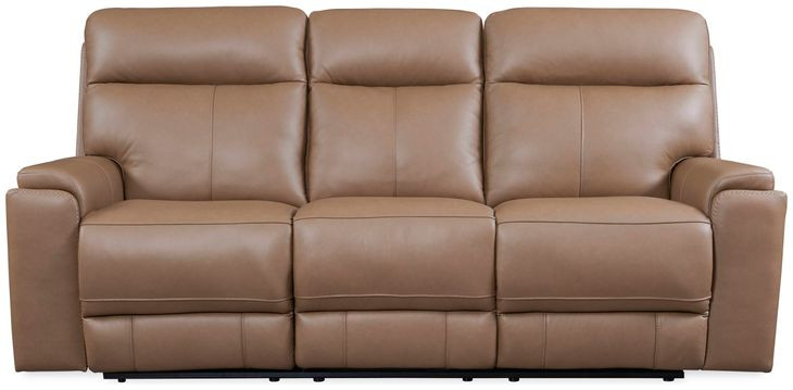 Bryant Tuscan Tan Leather 85" Lay Flat Power Reclining Sofa with Power Headrest and USB Charging