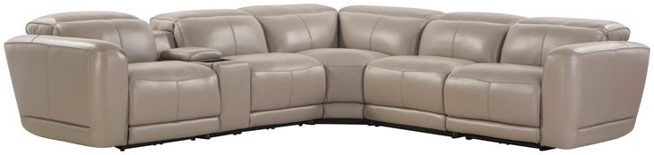 Ridgeway Gray Shark Leather Modular Zero Gravity Power Reclining Sectional with Power Headrest