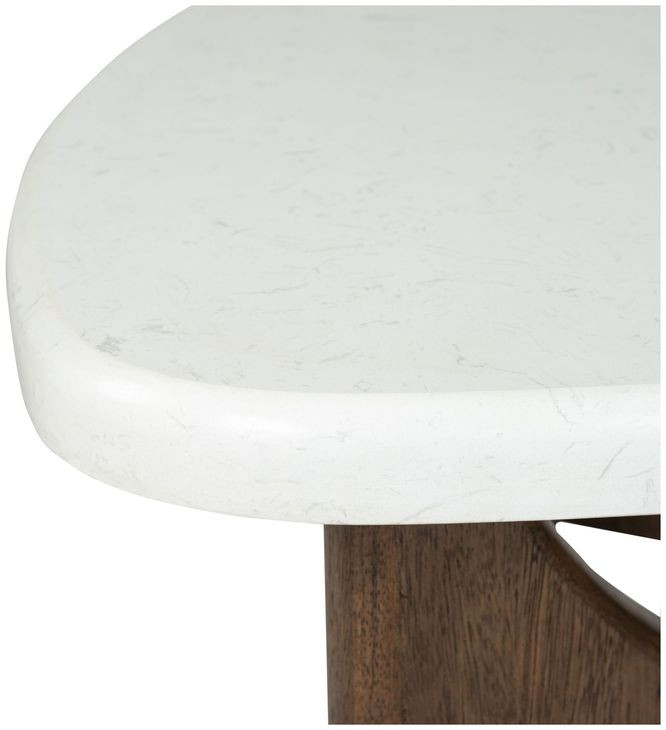 Elowen Vale Turkish Coffee and White Triangular Marble Top Cocktail Table