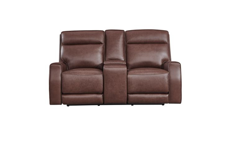 Sydney Brown Heritage Leather 73" Zero Gravity Power Reclining Console Loveseat with Power Headrest and USB Charging