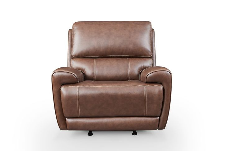 Highland Brown Coffee Leather Zero Gravity Glider Power Recliner with Power Headrest and USB Charging