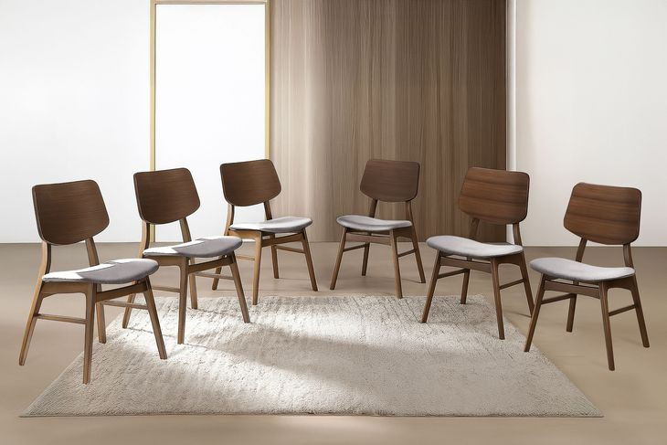 Oscar Dark Gray Upholstered Dining Chair Set of 6