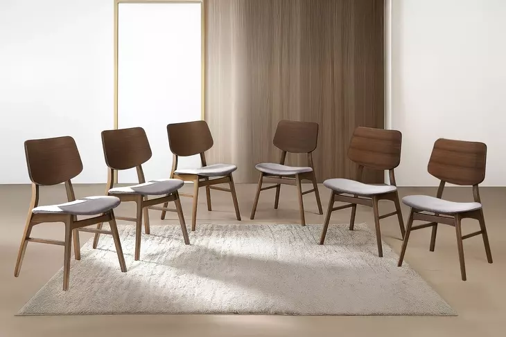 Oscar Dark Gray Upholstered Dining Chair Set of 6
