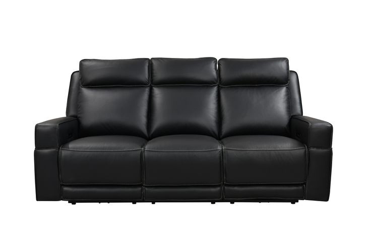 Valley Black Leather Zero Gravity Power Reclining Living Room Set with Power Headrest and USB Charging