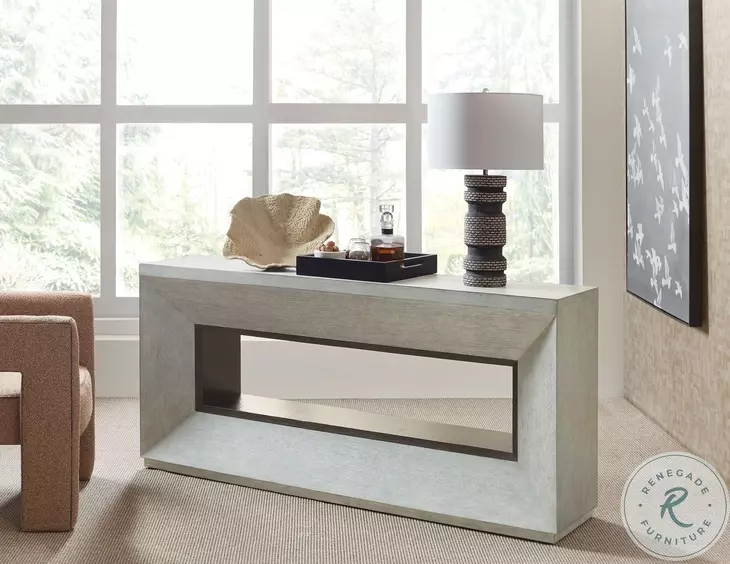 Mercantile Gray And Antique Brass Passage Console Table