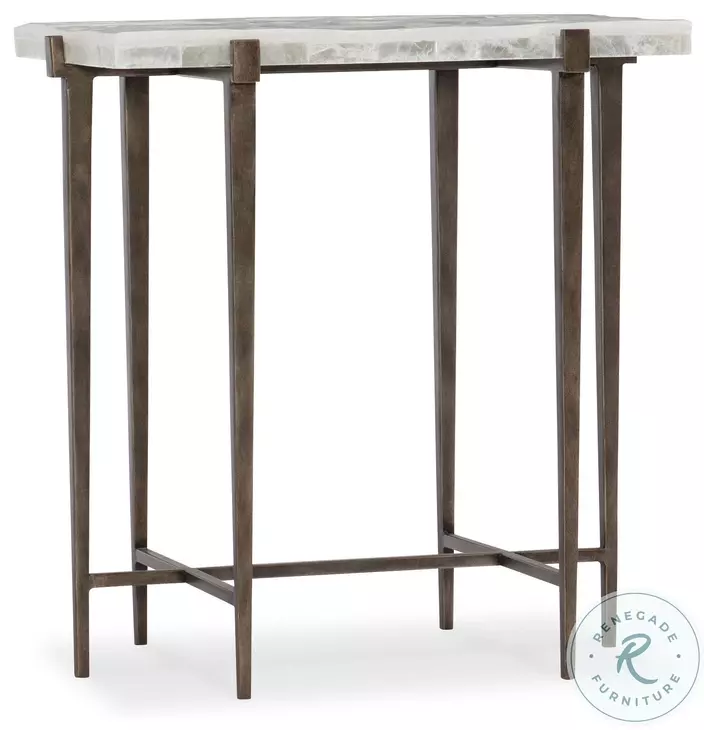 Bellis Gypsum And Bronze Accent Table