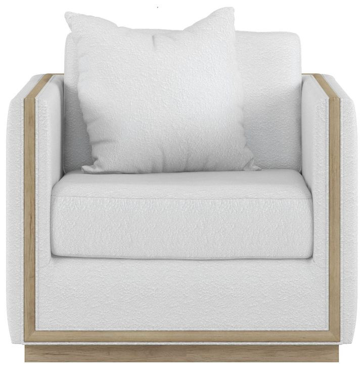 Cassat Channeled White Lounge Chair with 1 Toss Pillow