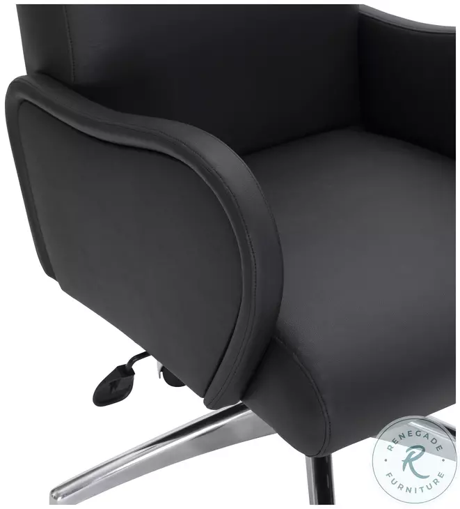 Patterson Black Polished Stainless Steel Office Chair
