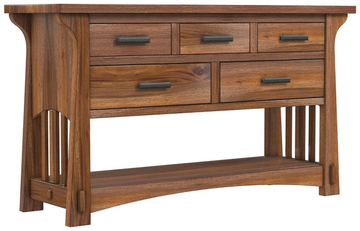 Eldora Saddle Brown Rectangular Sofa Table