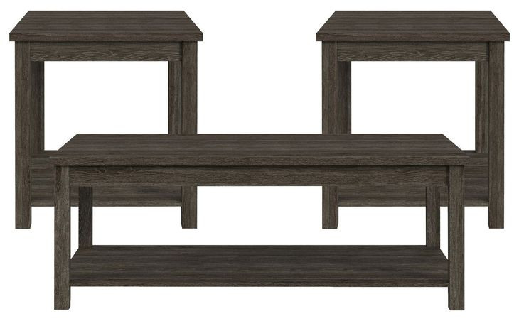 Holmes Mocha Gray 3 Piece Occasional Table Set