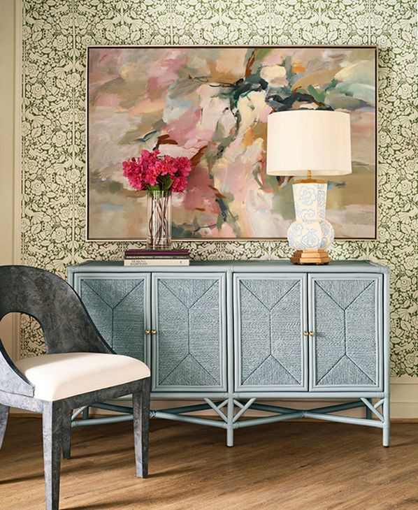 Eleanor Painted Light Blue 4 Door Cabinet