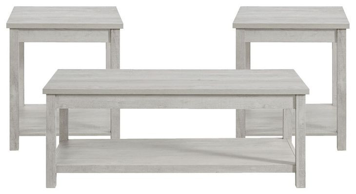 Holmes White 3 Piece Occasional Table Set