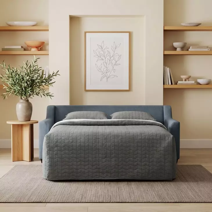Elliott Blue 80" Air Mattress Queen Sleeper Sofa