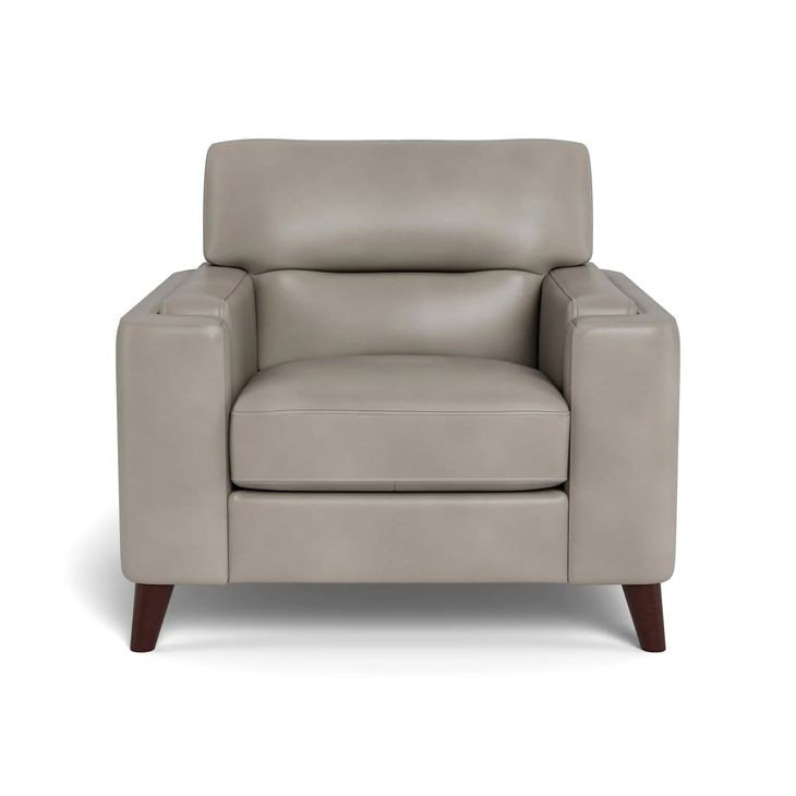Elwyn Stone Leather Upholstered Accent Chair