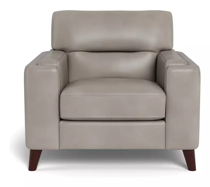 Elwyn Stone Leather Upholstered Accent Chair