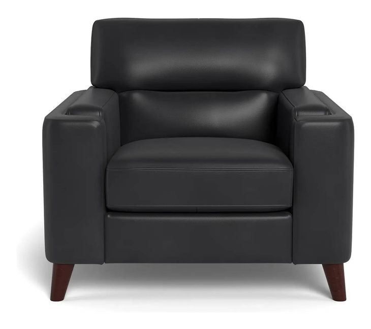 Elwyn Black Leather Upholstered Accent Chair