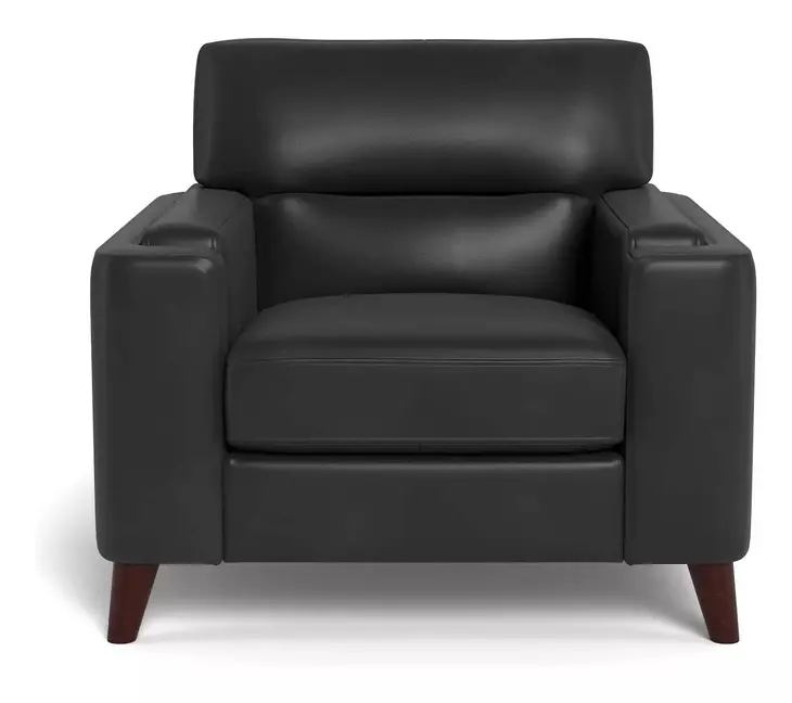 Elwyn Black Leather Upholstered Accent Chair