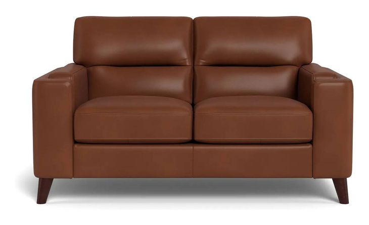 Elwyn Pecan Leather 64" Loveseat