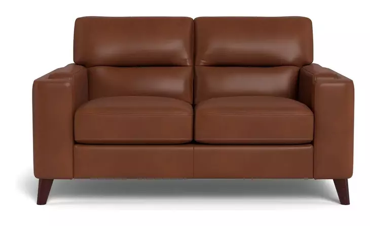 Elwyn Pecan Leather 64" Loveseat