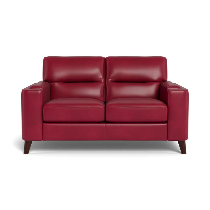 Elwyn Cranberry Leather 64" Loveseat