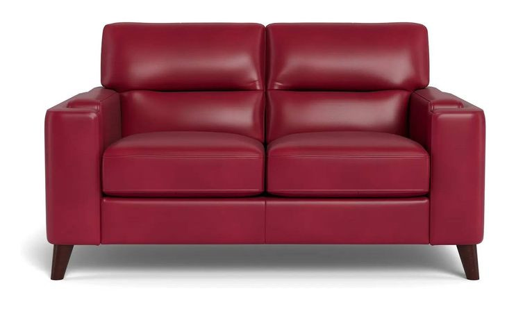 Elwyn Cranberry Leather 64" Loveseat