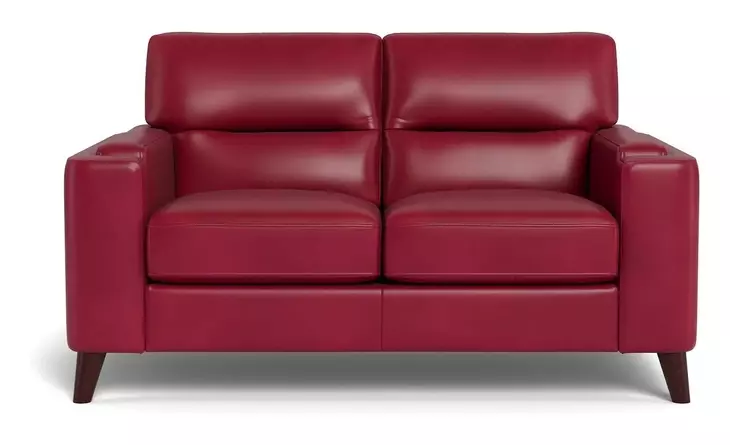 Elwyn Cranberry Leather 64" Loveseat