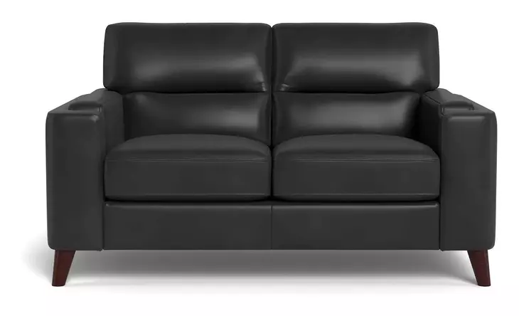 Elwyn Black Leather 64" Loveseat