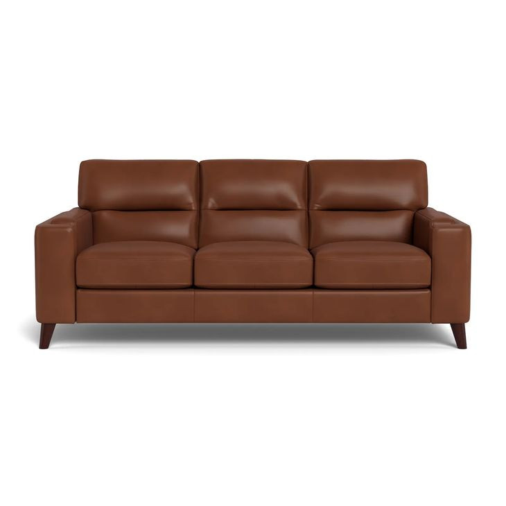 Elwyn Pecan Leather 87" Sofa