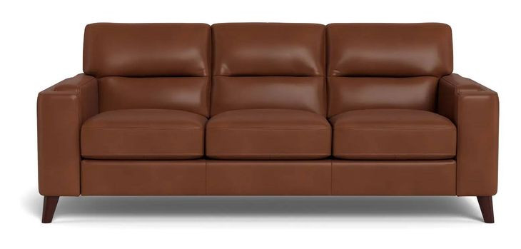 Elwyn Pecan Leather 87" Sofa