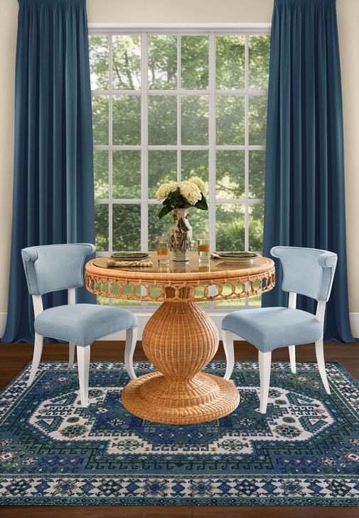 Gabrielle Brown 40" Round Glass Top Dining Table