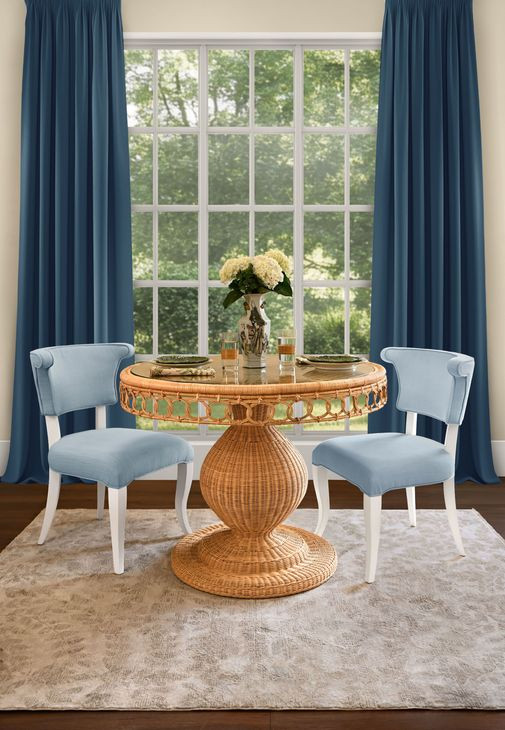 Gabrielle Brown 40" Round Glass Top Dining Table
