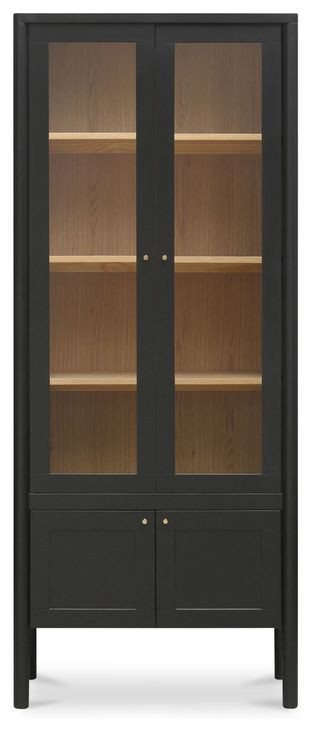 Hannah Black 4 Glass Door Tall Cabinet