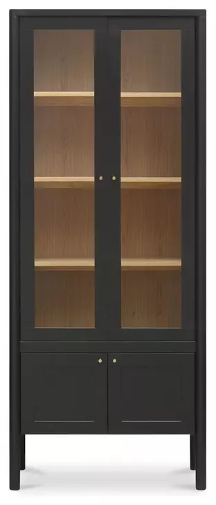 Hannah Black 4 Glass Door Tall Cabinet