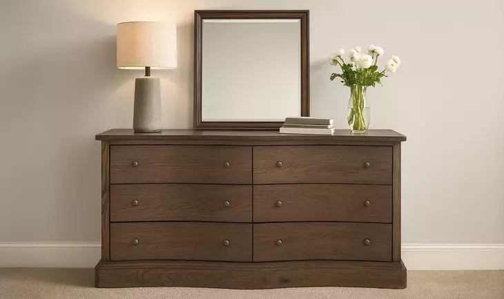 warm brown dresser Clarence - 6 Drawer Top