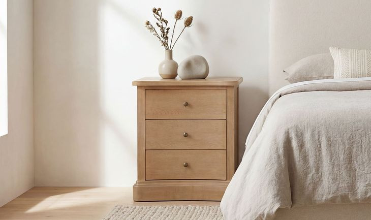 Clarence Natural 3 Drawer Nightstand