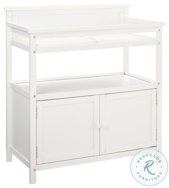 Emery White Changer with Door and Pad