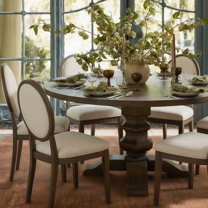 Emerson Dark Brown 54" Round Dining Room Set