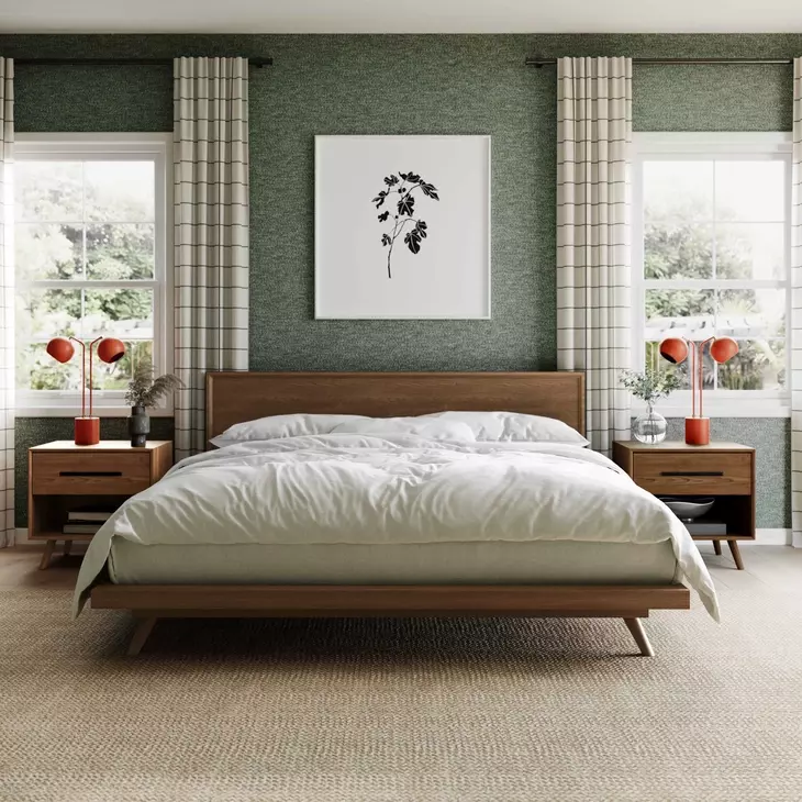Emery Walnut Queen Platform Bed