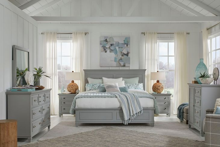Harborwick Harbor Gray King Panel Bed