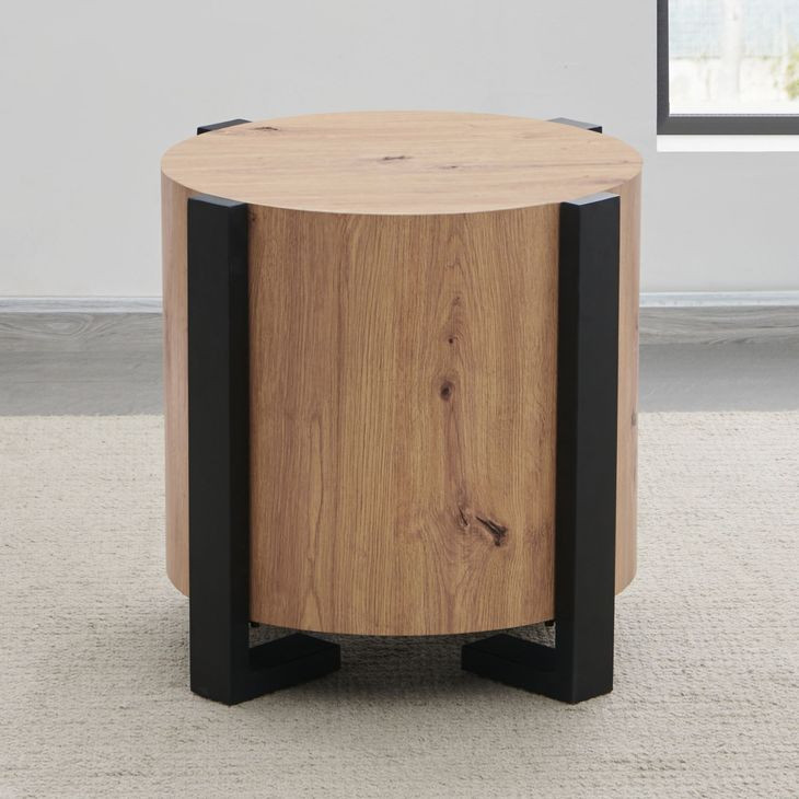 Darcie Brown Round End Table