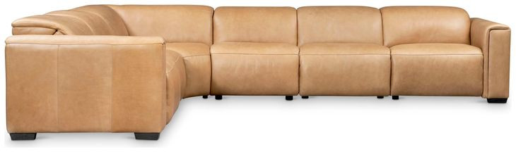 Billings Brown 6 Piece Leather Power Motion Sectional