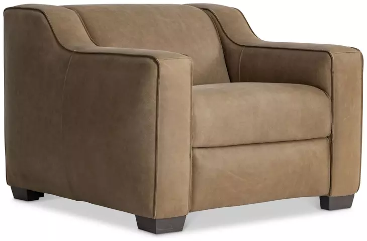 Flynn Tan Leather Upholstered Power Motion Chair