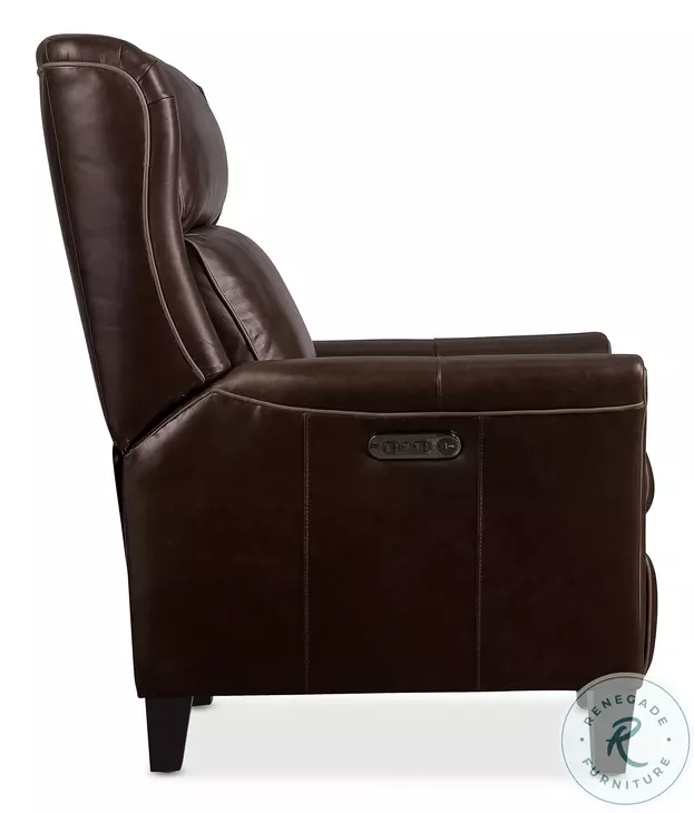 Harrowford Dark Roast Leather Power Recliner with Power Headrest