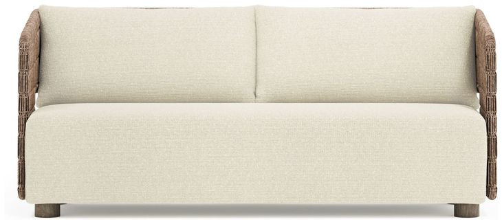 Maldives Cream Performance Fabric 72" Outdoor Sofa