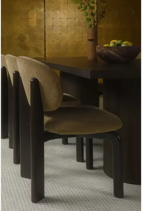 Sami Brown Performance Fabric Upholstered Dining Chair Set of 2