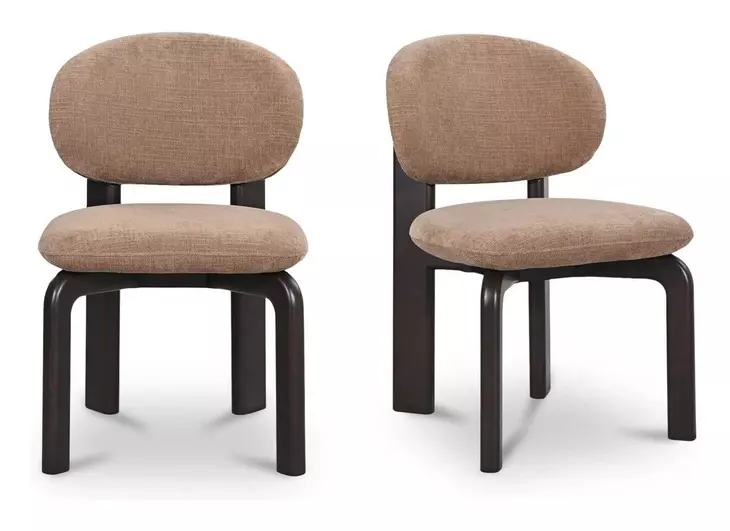 Sami Brown Performance Fabric Upholstered Dining Chair Set of 2