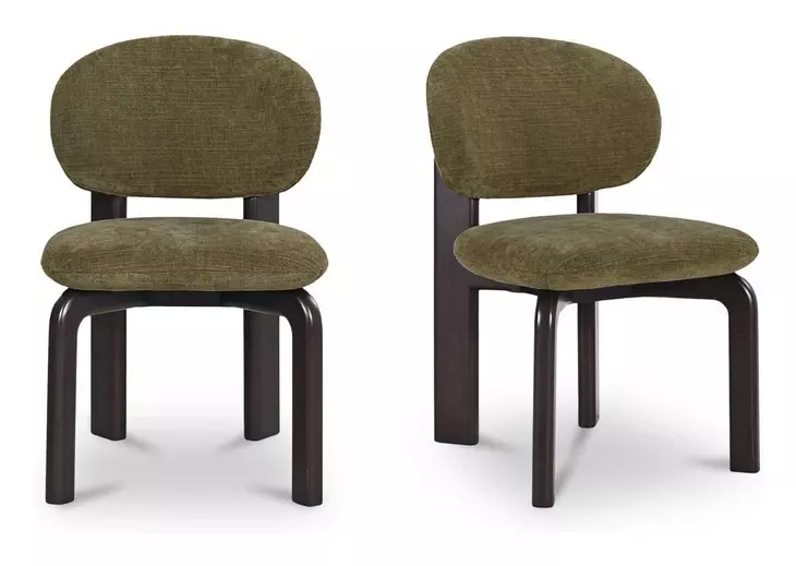 Sami Olive Performance Fabric Upholstered Dining Chair Set of 2