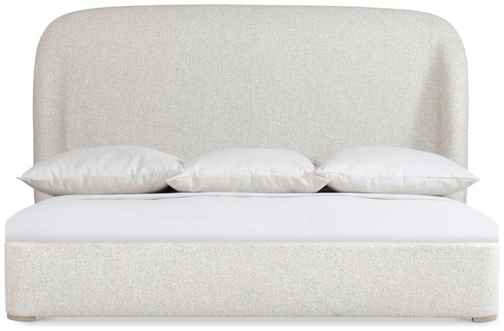 Loggia Aria and Beige Performance Fabric Queen Upholstered Shelter Bed